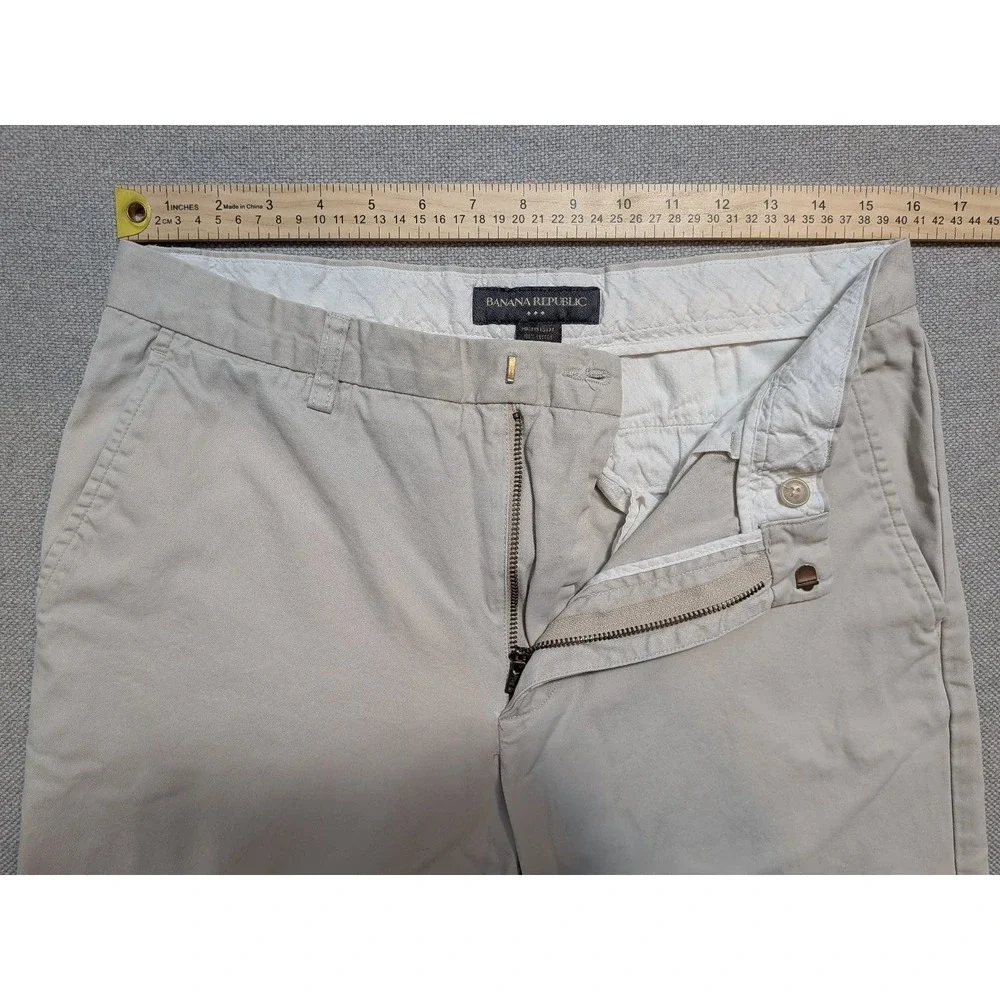 Banana Republic Mens Pants Khaki 33x32 Twill Breathable Pockets Regular Chinos